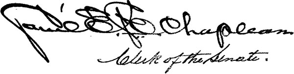 Signature of the Clerk of the Senate.