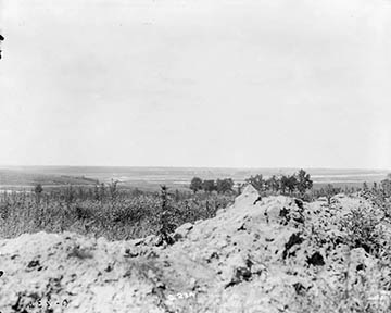General view of battlefield looking towards Contalmaison (Battle of the Somme). July 1916.