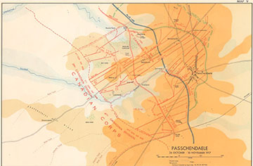 Map of the Battle of Passchendaele.