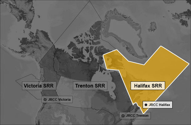 Map of JRCC Halifax