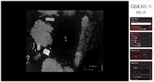 Image en noir et blanc capturée par le moteur de détection et de classification visuelle qui transforme tout flux vidéo en une plateforme de détection C-UAS en temps réel.