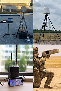 A collage of different types of counter-drone equipment.