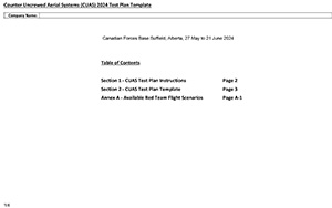 Counter Uncrewed Aerial Systems (CUAS) 2024 Test Plan Template