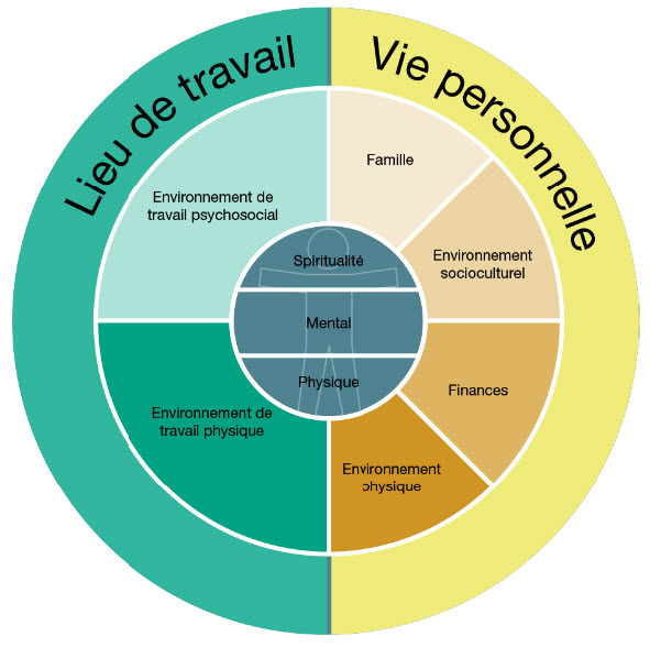 Figure 3 – Les neuf aspects de la santé et leurs environnements