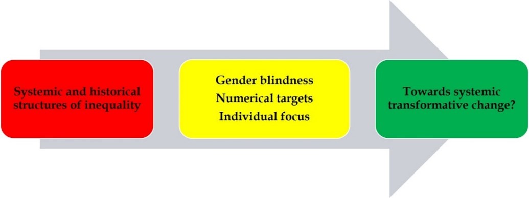 Figure 2: From biased and flawed approaches to transformative change