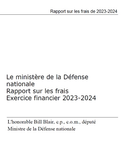 MDN Rapport sur les frais Exercice financier 2023-2024