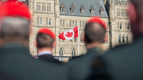 Members of the Military Police from across the nations of the Australia, New Zealand, Canada, the United Kingdom, and the United States of America gather for the first annual Provost Marshal Five Eyes Interoperability Conference at the Citadelle of Quebec, in Quebec City in 2023.