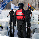 On February 17, 2024, a team from the St-Jean MP 
participated in the Polar Bear Challenge, hosted by the 
Peace Officer Torch Run at Parc riverain de Lachine. 
Despite the freezing temperatures, Sergeant (Sgt) BarrHiggins, Corporal (Cpl) Pelletier, Sgt Montes, Sgt Berube 
and Cpl Lemieux bravely plunged into the icy waters of 
the Saint-Laurent River. Their courageous effort raised 
a total of $580 for Special Olympics Quebec. The event 
showcased their dedication to supporting a great cause 
and their unwavering team spirit. 
