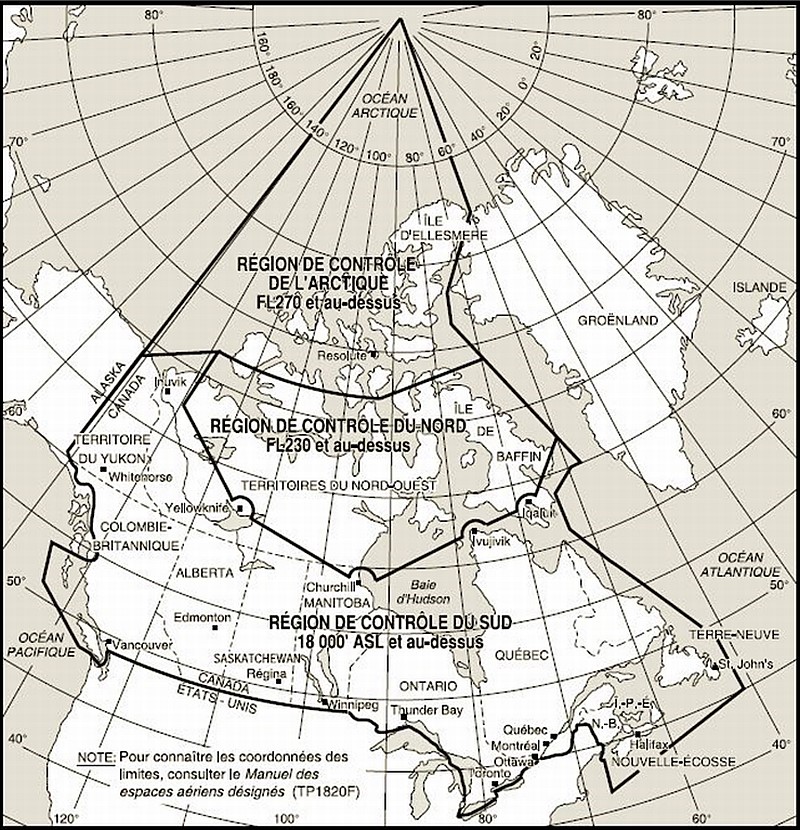 Figure 1 – Espaces aériens intérieurs du Nord et du Sud