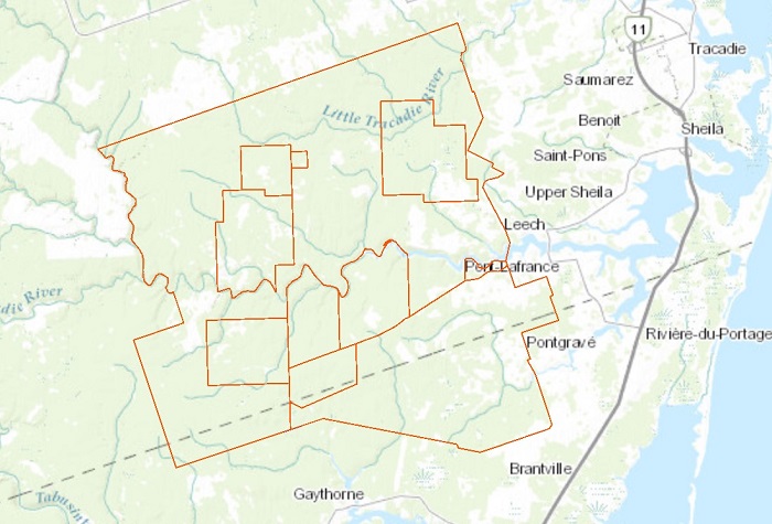 Map of the Former Tracadie Range
