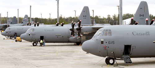 The last three CC-130J aircraft undergoing evaluation by Lockheed Martin, in advance of their final delivery to Canada in Spring 2012.