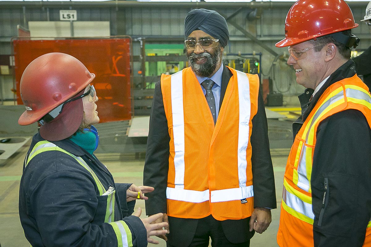 Minister of National Defence, Harjit Sajjan toured the Seaspan Vancouver Shipyard - the future birthplace of the Royal Canadian Navy’s Joint Support Ships