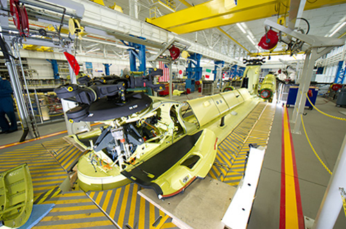 First Canadian CH-147 Chinook under the Medium-to-Heavy Lift Helicopter project nearing completion at the Boeing factory in Philadelphia, Pennsylvania.