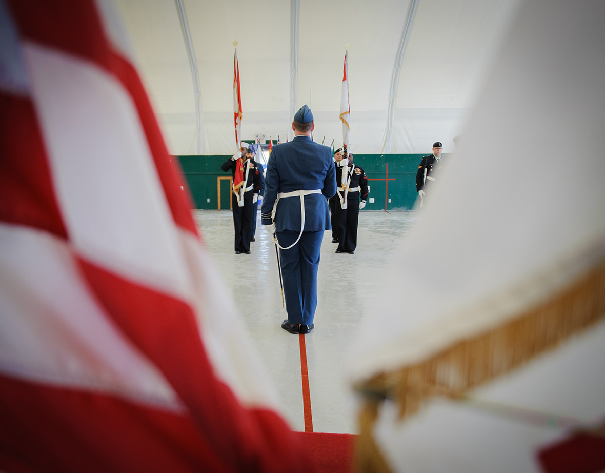 The Canadian Forces Electronic Warfare Centre (CFEWC) Change of Command Ceremony is held at Connaught Range on 26 April 2017, in Ottawa, ON. Lieutenant-Colonel Charles Kerber commands parade during the Change of Command Ceremony. Photo credit: Private Tori Lake Canadian Forces Support Unit (Ottawa) – Imaging Services