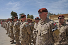 MFO North Camp, Sinai, Egypt, 23 March 2015 - Members of the Canadian Military Police participate in a transfer of responsibility parade for the military police of the Multinational Force and Observes, Sinai, Egypt. Photo credit: Sgt Tom Duval, US Army