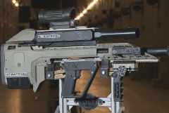 Weapon concept (testbed) used to explore the design of rifles to increase accuracy and firepower and the ability to function in a networked environment to give soldiers better situational awareness.