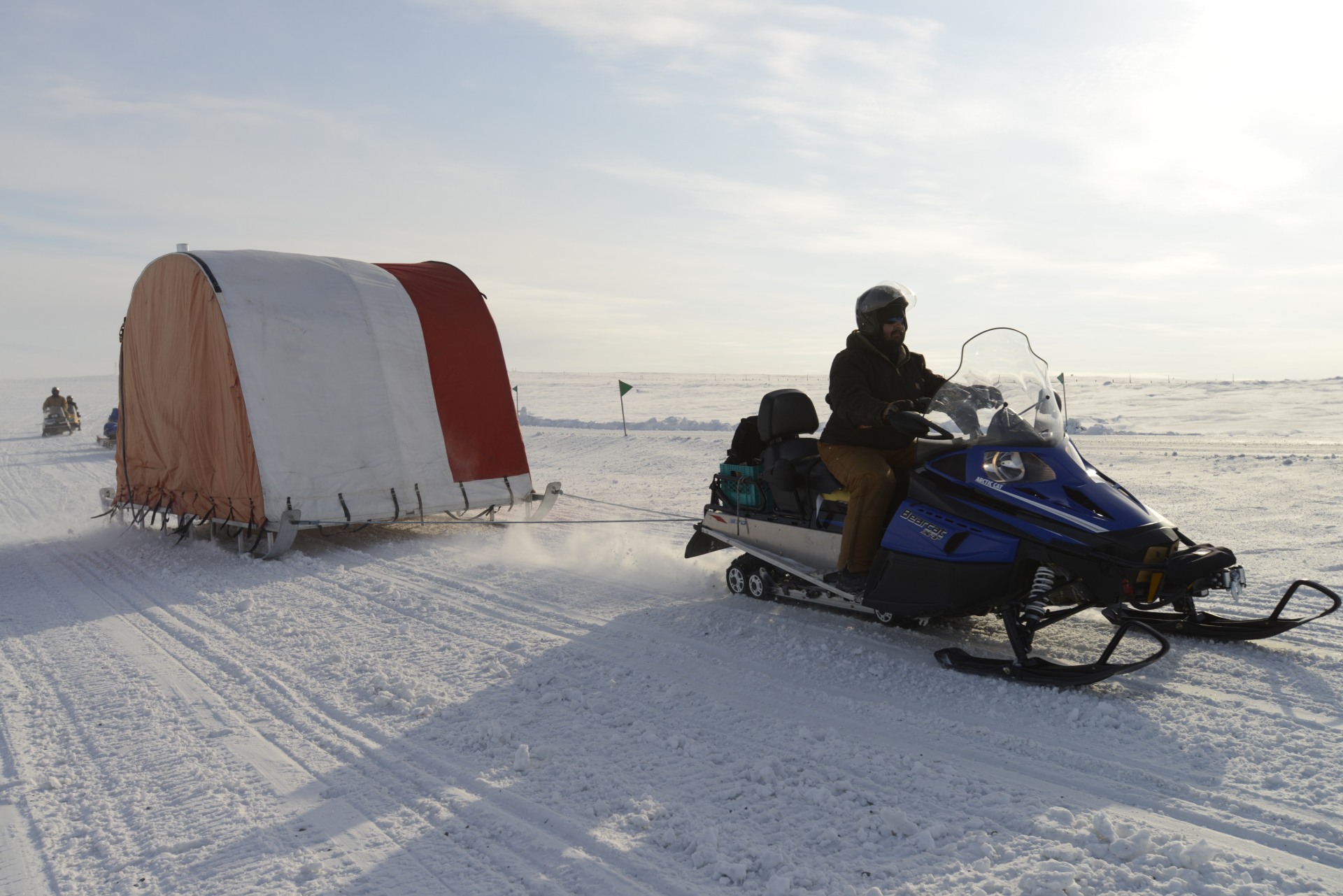 The best tent for the Arctic is a tent on a sled.
Photo by Janice Lang, DRDC