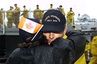 A member of the Royal Canadian Navy before a deployment.