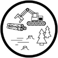 Icône de Exploitation forestière et récolte du bois incompatibles