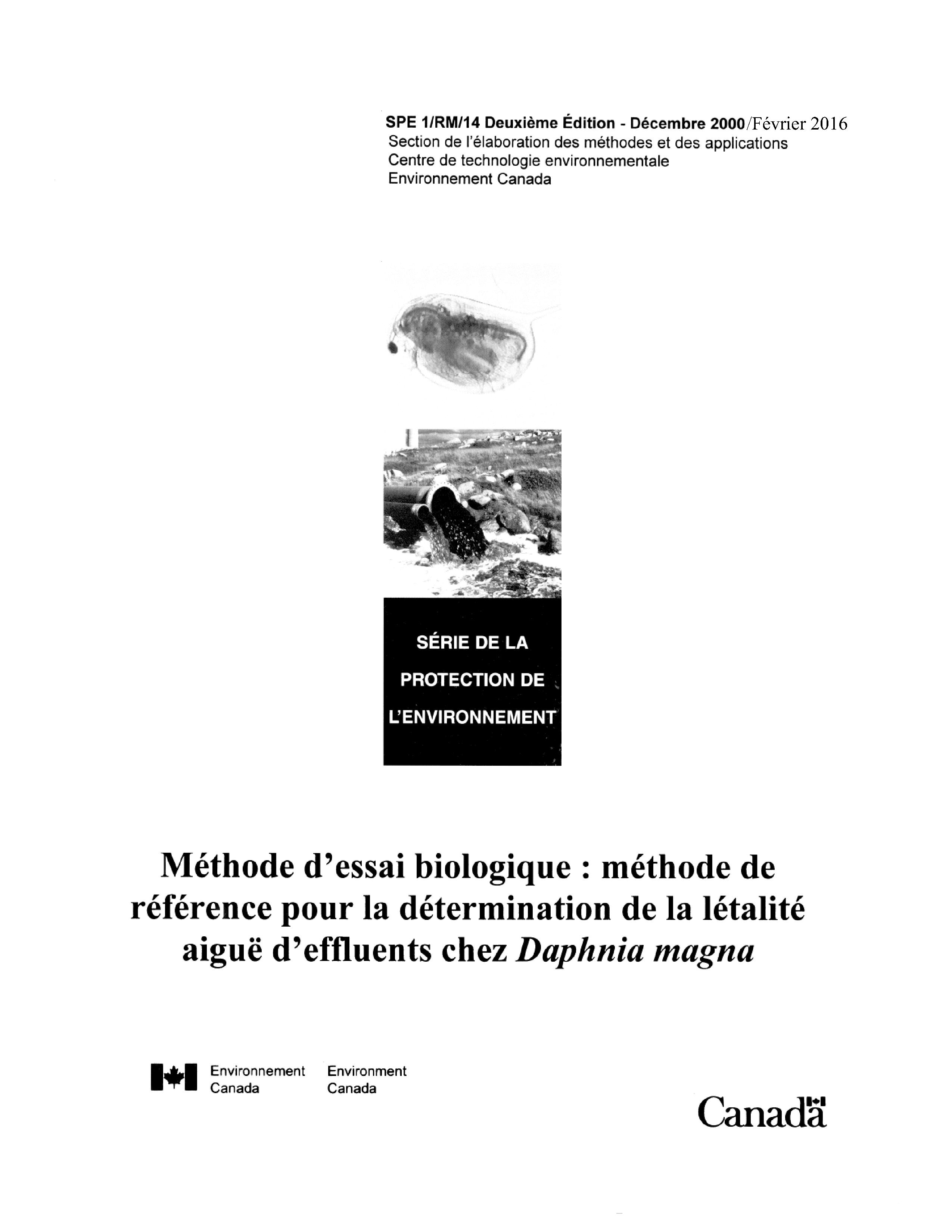 Publications sur les méthodes d’essai biologique Canada.ca
