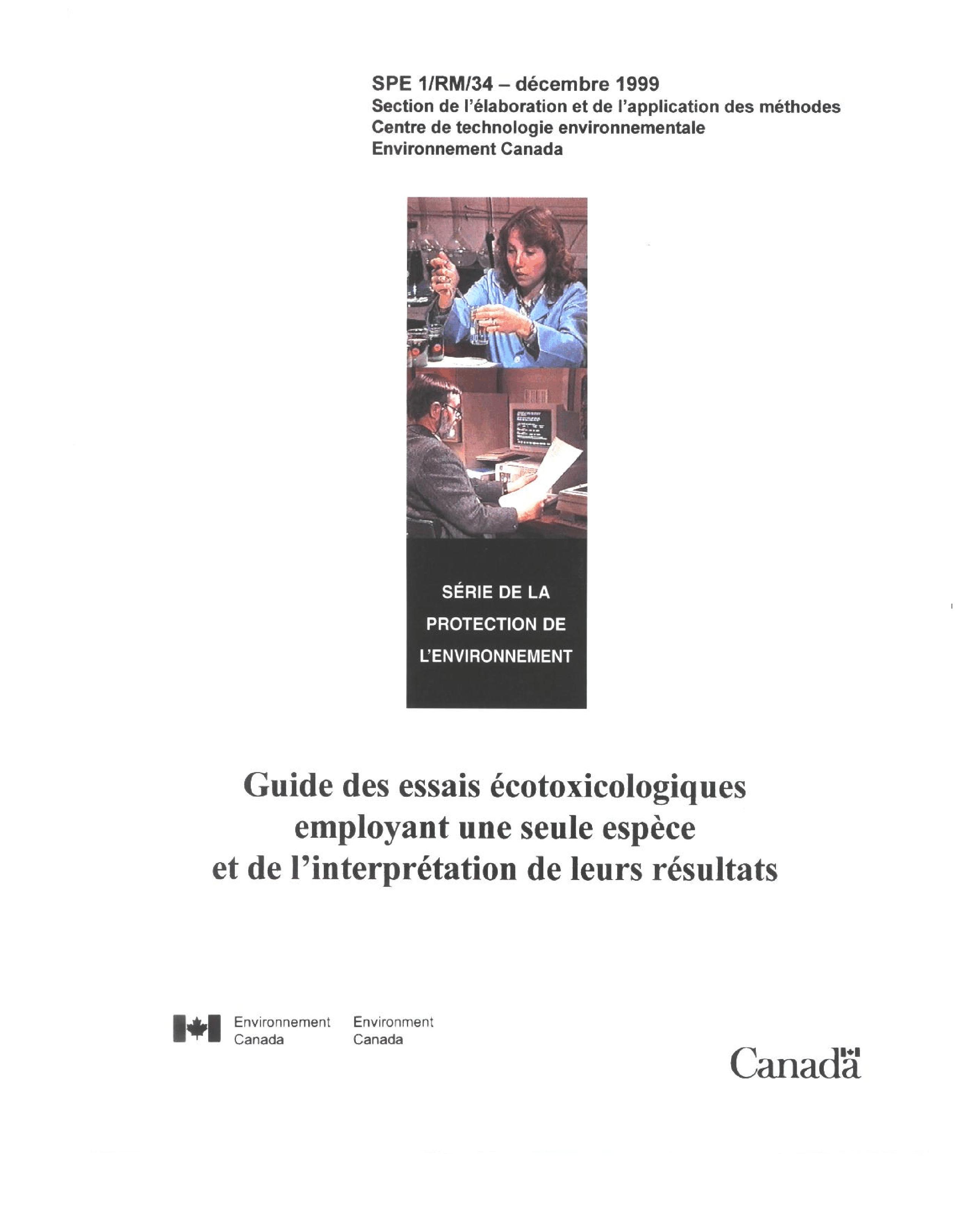 Publications sur les méthodes d’essai biologique Canada.ca