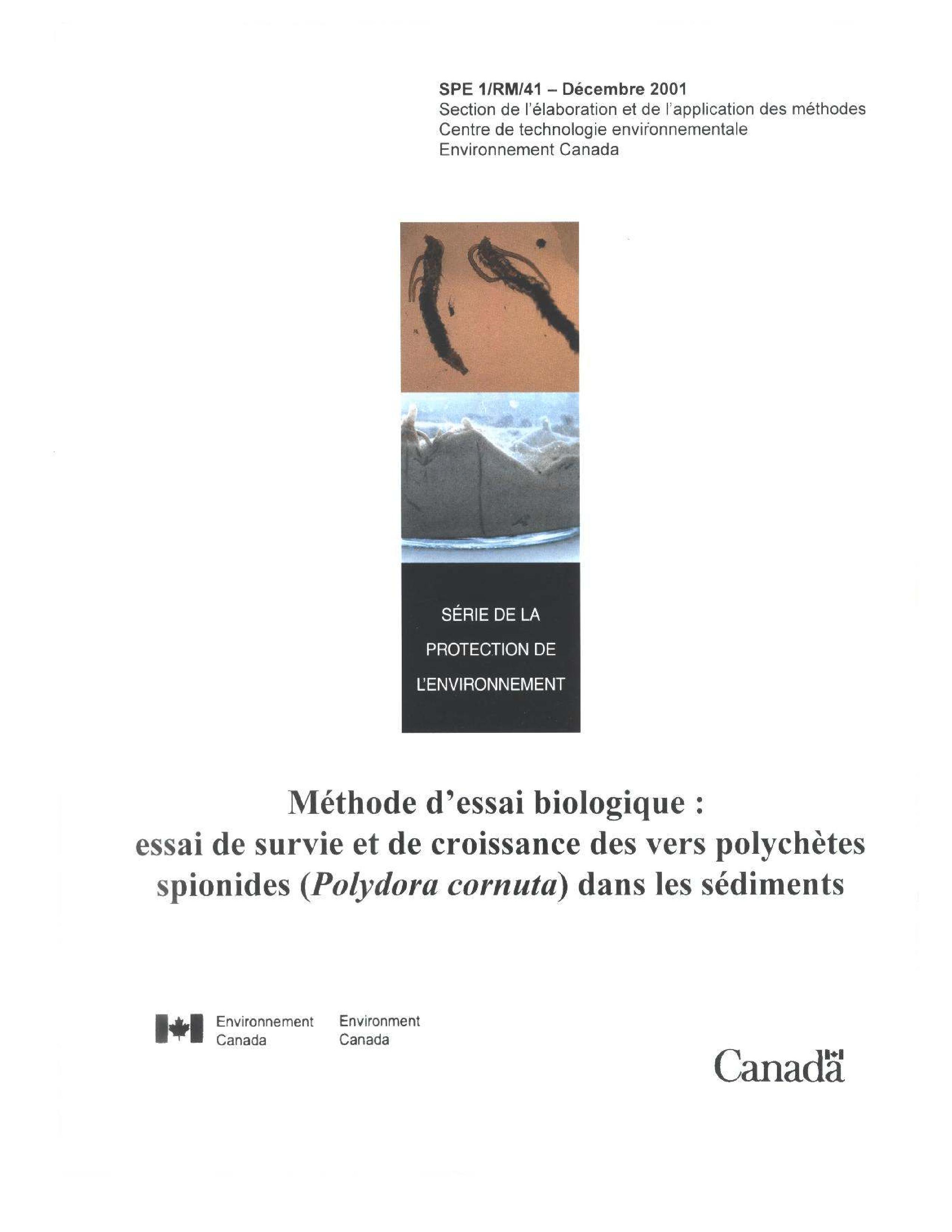 Publications sur les méthodes d’essai biologique Canada.ca
