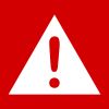 Red alert symbol: A red band surrounding a solid white triangle. The solid white triangle contains a red exclamation mark inside it.