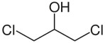 Representative chemical structure of 1,3-DCP, with SMILES notation: ClCC(CCl)O