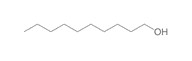 Representative chemical structure of 1-decanol, with SMILES notation: CCCCCCCCCCO