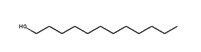 Representative chemical structure of 1-dodecanol, with SMILES notation: CCCCCCCCCCCCO