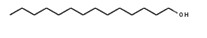 Structure chimique représentative du 1-tétradécanol, avec notation SMILES : CCCCCCCCCCCCCCCCO