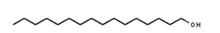 Representative chemical structure of 1-hexadecanol, with SMILES notation: CCCCCCCCCCCCCCCCO