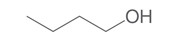 Representative chemical structure of 1-butanol, with SMILES notation: CCCCO