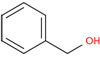 Structure chimique représentative de l'alcool benzylique, avec notation SMILES : OCc1ccccc1
