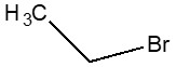 Structure chimique représentative du bromoéthane, avec notation SMILES : CCBr