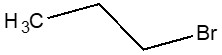 Structure chimique représentative du 1-bromopropane, avec notation SMILES : CCCBr