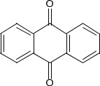 Structure chimique représentative pour anthraquinone, SMILES: O=C1c2ccccc2C(=O)c2ccccc12