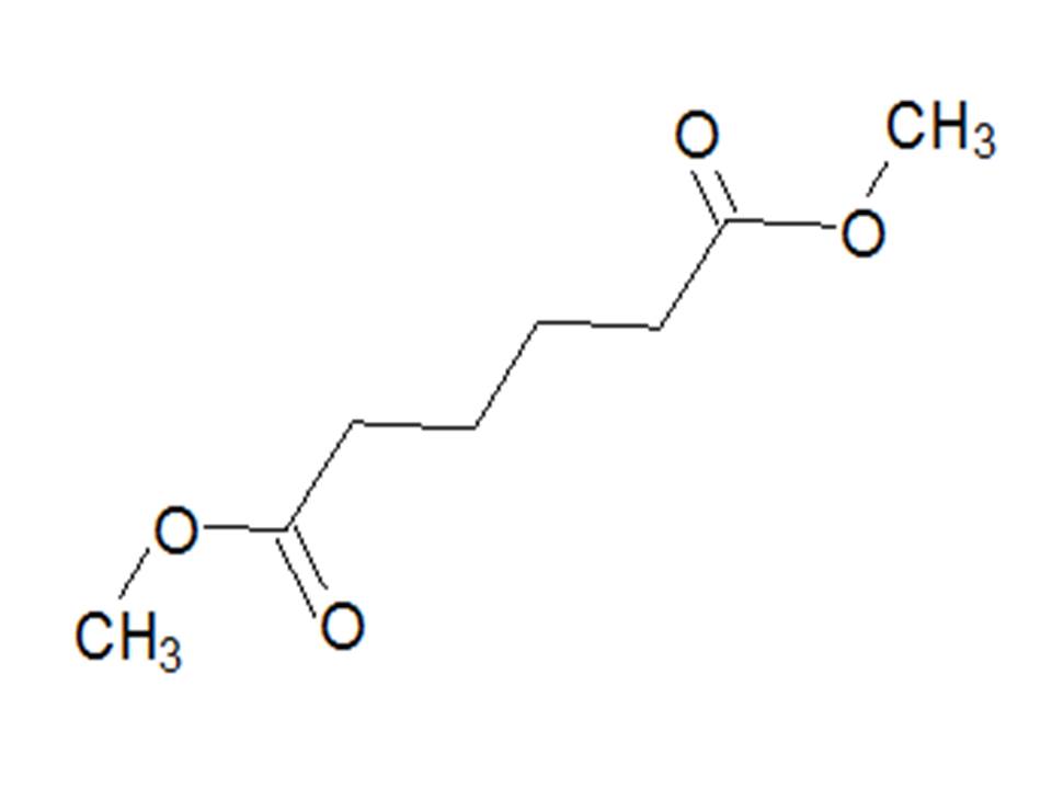 Representative chemical structure of Adipic acid, dimethyl ester, with SMILES notation: COC(=O)CCCCC(=O)OC
