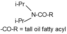 C(C)(C)N(C(C)C)(C(=O)R) where C(=O)R = tall oil fatty acyl