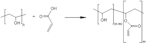 Reaction product of homopolymer CCC(O)C, where CC(O) is repeated n times, and O=C(O)C=C