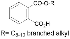 O=C(OR)C=1C=CC=CC1C(=O)O where R = [C8-10 branched alkyl]