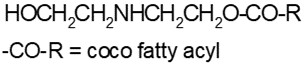 OCCNCCO(C(=O)R) where C(=O)R = coco fatty acyl