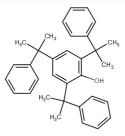 2D chemical structure of CAS RN 30748-85-7 Smiles notation CC(C)(c1ccccc1)c2cc(c(O)c(c2)C(C)(C)c3ccccc3)C(C)(C)c4ccccc4