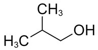 Representative chemical structure of 1-propanol, 2-methyl-, with SMILES notation: CC(C)CO