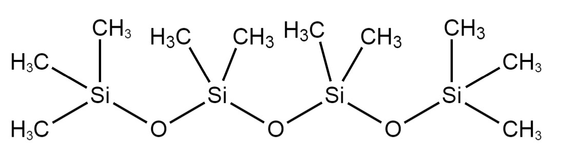 Representative chemical structure of L4, with SMILES notation: C[Si](O[Si](C)(C)C)(O[Si](O[Si](C)(C)C)(C)C)C