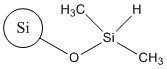 Structure chimique représentative du silane, dichlorodiméthyle, produits de réaction avec la silice, sans notion SMILES disponible (substance UVCB). 