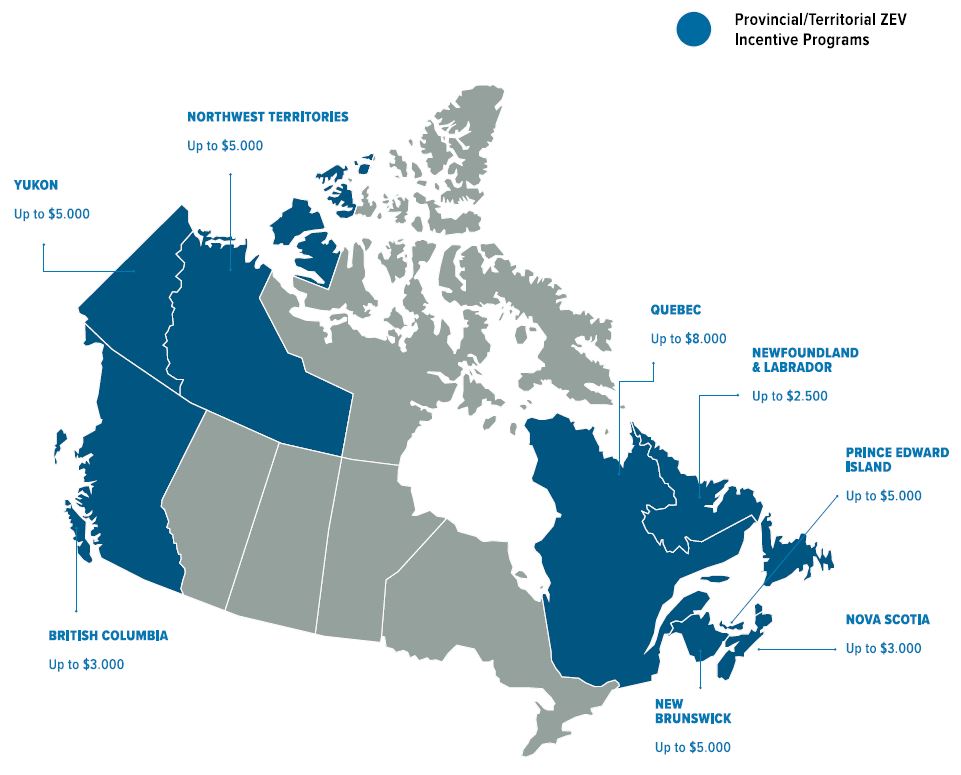 Provincial and Territorial ZEV Incentives as of March 2022
