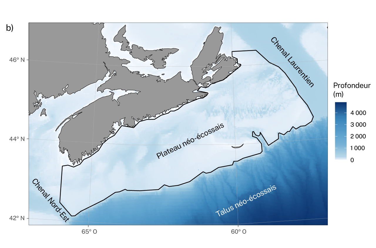 carte indiquant l'emplacement du plateau néo-écossais