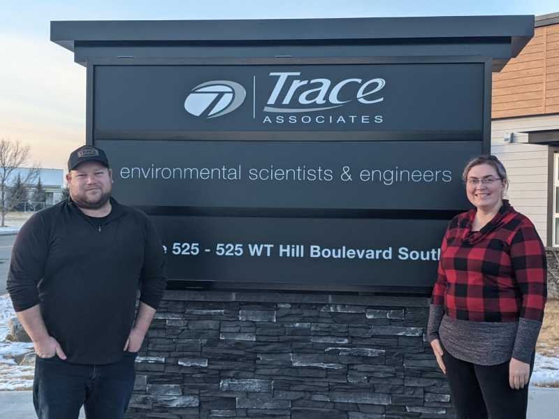 Anne and Adam at Trace Associates Inc., Lethbridge, Alberta.