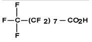 Structural formula of Nonanoic acid, hepta-decafluoro- (C9 PFCA)